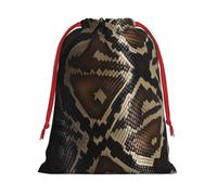 Big Snake Skin Print Drawstring Bag wrap, String Pouches, Premium Packaging Bags for Business & Events S