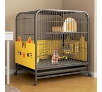 Big Space Rabbit Cage, Rabbit Hutch, Double-storey Rabbit Villa, with Deep Pull-Out Trays, Thickened Square Tube, for Rabbit, Ferret(60x45x66cm)