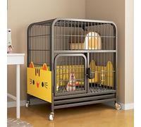 Big Space Rabbit Cage, Rabbit Hutch, Double-storey Rabbit Villa, with Deep Pull-Out Trays, Thickened Square Tube, for Rabbit, Ferret(70x55x75cm)