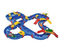 BIG Spielwarenfabrik 1650 AquaPlay - AmphieWorld - 145 x 156 cm Waterway, Includes 79 Pieces, Play Set Including 2 Boats, Amphibian Car and 3 Toy Figures, for Children from 3 Years