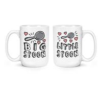 Big Spoon & Little Spoon 15oz Large Mugs Cups Gift Set Pair Couples Boyfriend Girlfriend Husband Wife