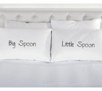 Big Spoon Little Spoon Pair of Pillowcases 60 SECOND MAKEOVER White One Size