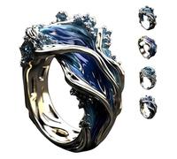 big spring sale deals Unique Rings for Women The Heartbeat Of The Sea Adjustable The Heartbeat Of The Sea Ring Ring Pearl Zircon Inlaid Inspirational Ring Inspirational Jewelry big spring deals kids