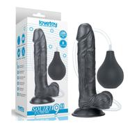 Big Squirting Dildo | 9" Realistic Ejaculating Suction Cup Dong XL | Black 23cm