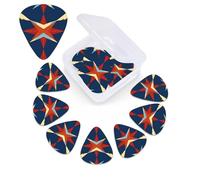 Big Star Arrow Print Guitar Picks 12 Pack with Organizer Storage Box Guitar Accessories Ukulele for Acoustic Guitar Bass Gift
