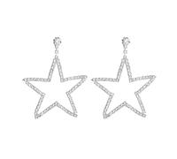 Big Star Dangle Earrings for Women Sparkly Cubic Zirconia Hollow Stars Statement Earrings Dainty Rhinestone Star Wedding Prom Party Jewelry for Women, unified, Metal, No Gemstone