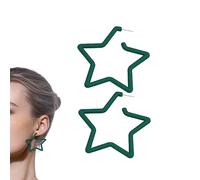 Big Star Earrings Hoop,Fun Statement Drop Earrings - 80s Party Stage Show Earrings, Cute Hoop Earrings For Women, Fun Statement Drop Earrings For Girls Jewelry Gifts Skuda