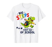 Big Steps First Day of School Dinosaur Kindergarten T-Shirt
