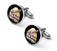 Big Stick Energy Men's Cufflinks Tuxedo Cuff Links Shirt Tie Decor for Business Weddings