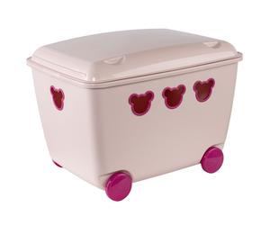 Big Storage Box Container Toys Box Wheels Lid 55L Teddy Bear Doll Children Room