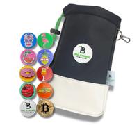 Big Strike Golf - Golf Pouch and 10 Magnetic Ball Markers. Bright, Fun Colorful Ball Markers. Golf Accessories Top Pick. (Golf Pouch + 10 Magnetic Ball Markers)