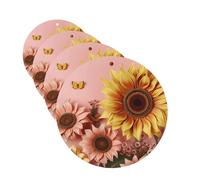 Big Sunflower Car Air Fresheners 4 Pcs Funny Hanging Car Air Fresheners Cute Long Lasting Scented Mirror Hanging Decoration Ornaments Gift For Men Women Round Shape
