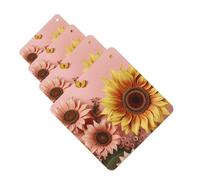 Big sunflower Car Air Fresheners Cards Set of 4 Pieces,Long-Lasting Car Aromatherapy Tablets Hanging Scented Cards for Wardrobe Bathroom Rearview Mirror Hanging Ornament