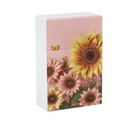 Big Sunflower Cigarette Case 85mm King Size, Crushproof Plastic Cigarette Box Holder for Men Women Cigar Protective Cover Waterproof Cigarettes Holder 20 Capacity