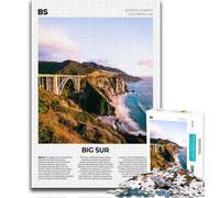 Big Sur Adult Jigsaws 1000 Piece,Educational Game Challenge Toy Wall Decoration Unique Birthday And Xmas Gifts 38x26cm
