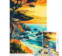 Big Sur Beach Coast Art 1000 Pieces Jigsaw Puzzles for Teenagers Boost Cognitive Clarity And Sharpness Mindful Calm Play Enjoyment (38x26cm)