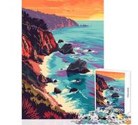 Big Sur California Beach Jigsaw for Teenagers 1000 Pieces Stimulate Active Brain And Mind Gentle Relaxing Fun Activity (38x26cm)