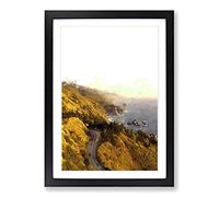 Big Sur Drive in California in Abstract Framed Print | A2 Black Framed Wall Art | Ready to Hang | Abstract Fantasy Picture | Living Room Bedroom Lounge Office