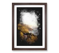 Big Sur Drive in California Paint Splash Framed Print | A2 Walnut Framed Wall Art | Ready to Hang | Modern Nature Picture | Living Room Bedroom Lounge Office