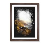 Big Sur Drive In California Paint Splash Modern Framed Print | A3 Walnut Framed Wall Art | Ready to Hang | Modern Nature Picture | Living Room Bedroom Lounge Office