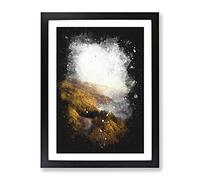 Big Sur Drive In California Paint Splash Modern Framed Print | A4 Black Framed Wall Art | Ready to Hang | Modern Nature Picture | Living Room Bedroom Lounge Office