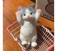 Big Taba Squishy Cat, Fluffy Sticky Soft Realistic Cat,Stress Relieving Cute Large Cat Toys for Family or Friend (American Shorthair)