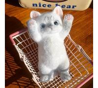 Big Taba Squishy Cat, Fluffy Sticky Soft Realistic Cat,Stress Relieving Cute Large Cat Toys for Family or Friend (Tabby Cat)