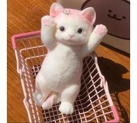 Big Taba Squishy Cat, Fluffy Sticky Soft Realistic Cat,Stress Relieving Cute Large Cat Toys for Family or Friend (Pink Cat)