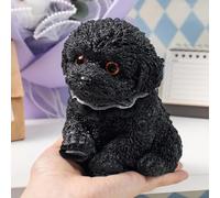 Big Taba Squishy Dog Squeeze Toy, Handmade Squishies Teddy Stress Relief Toys for Adult/Kids, Cute Large Puppy Fidget Sensory Toys Gift for Relaxation and Fun(Black)