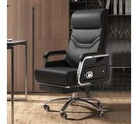 Big & Tall Executive Chair - High Back Thick Cushion Black Leather Soft Swivel Padded Arms Support - Ideal for Office & Home Use