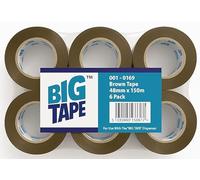 Big Tape Acrylic Packaging Tape, Brown, 48mm x 150m, 6 Pack