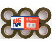 Big Tape - Low Noise Brown Packaging Tape (48mm x 150m - 6 Pack) - Strong Sticky Tape for Box Packaging and Moving Boxes