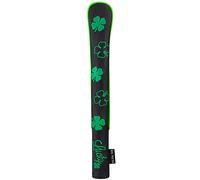 Big Teeth Golf Alignment Stick Cover Holds 2 Sticks, Lucky Clover Design, Black Faux Leather Golf Club Protector