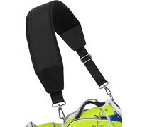 BIG TEETH Golf Bag Strap Single Padded Shoulder Strap Adjustable Thick Pad Straps Universal Replacement Quick Release, Full Black With 2 Clips, Adjustable