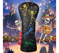 Big Teeth Golf Club Head covers for Driver 460CC DR #1 Balck PU Leather Colorful Skull Pattern Elastic Closure