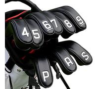 BIG TEETH Golf Hybrid Iron Head Cover 9Pcs Hybrid Head Covers Set Long Hybrid Iron Covers, Golf Club Covers W/Big NO. for Cleveland Launcher, Cobra T Rail Hybrid Irons (1set of 9pcs(4-9,P,A,S))