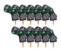 Big Teeth Golf Iron Covers Iron Head Covers, Lucky Clover Iron Covers Long Neck Golf Iron Head Covers, 11Pcs Golf Iron Covers Set Golf Club Covers for Irons Fit Taylormade SIM Cleveland Callaway Etc
