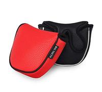 Big Teeth Golf Mallet Putter Head Cover for Center Shaft Golf Club Head Protector Magnetic Closure (Black)