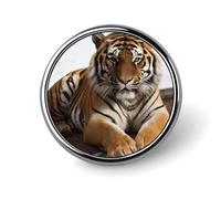 Big Tiger Badge Holder Exquisite Round Badge with Picture Pin DIY Button Badges Personalized Metal Button Pin Fashion Brooch Crafts Gifts Clothes Decorative Pins