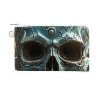Big Tiger Coin Purse Canvas Wallet Cute Change Purse Small Storage Bag with Zipper, Cool Evil Skull, One Size, Flowers and Animals