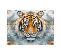Big Tiger Head Flower Wooden Puzzle 500 Piece Jigsaw Puzzle for Adults Challenging Puzzle for Game Size 15"x20.4"