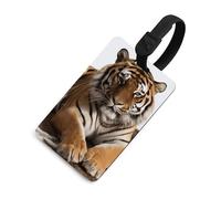 Big Tiger Luggage Tag TPU Luggage Tag for Suitcases with Black Secure Strap Personalized Travel Essentials Bag Tag Address Card Quick Install for Cruise Airport