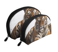 Big Tiger Portable Shell Cosmetic Bag Set - Travel Makeup Organiser with Zipper & Inner Compartments