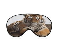 Big Tiger Sleeping Mask Sleep Mask for Side Sleeper Relaxing Zero Pressure Night Blindfold Light Block-Out Eye Mask for Sleep with Easy Adjustable Strap