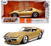 Jada Toys Big Time Muscle 1:24 1969 Chevy Corvette Stingray ZL-1 Die-cast Car Gold Toys for Kids and Adults
