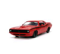 Big Time Muscle 1:24 1973 Plymouth Barracuda Die-cast Car Red/Black, Toys for Kids and Adults