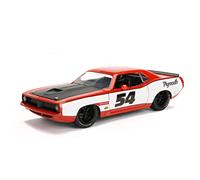 Big Time Muscle 1:24 1973 Plymouth Barracuda Die-Cast Car, Toys for Kids and Adults(Orange)