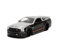 Big Time Muscle 1:24 2008 Ford Shelby GT-500KR Die-Cast Car, Toys for Kids and Adults(Black/Silver)
