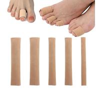 Big Toe Protector 5pcs,Cuttable Gel Toe Protectors Tube,Elastic Fabric Lined with Silicone Soft Finger Protector,Toe Spacers Bunion Pads Prevent Pain Relief for Blisters, Corns,Calluses Fingers