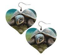 Big Tortoise Women's Leather Earrings Heart Hook Earring Lightweight Dangle Drop for Women Jewelry, One Size, No Gemstone